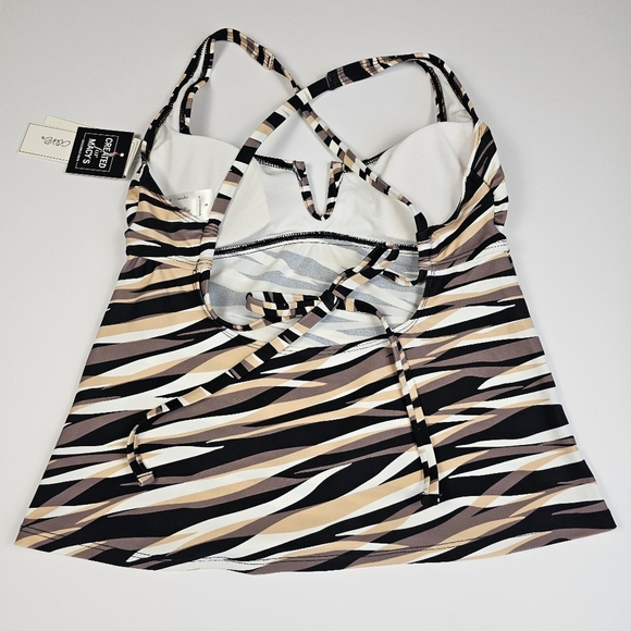 Salt + Cove Women's Juniors' Brown Printed V-Wire 2 Piece Bikini Swimwear Size S - Picture 8 of 14